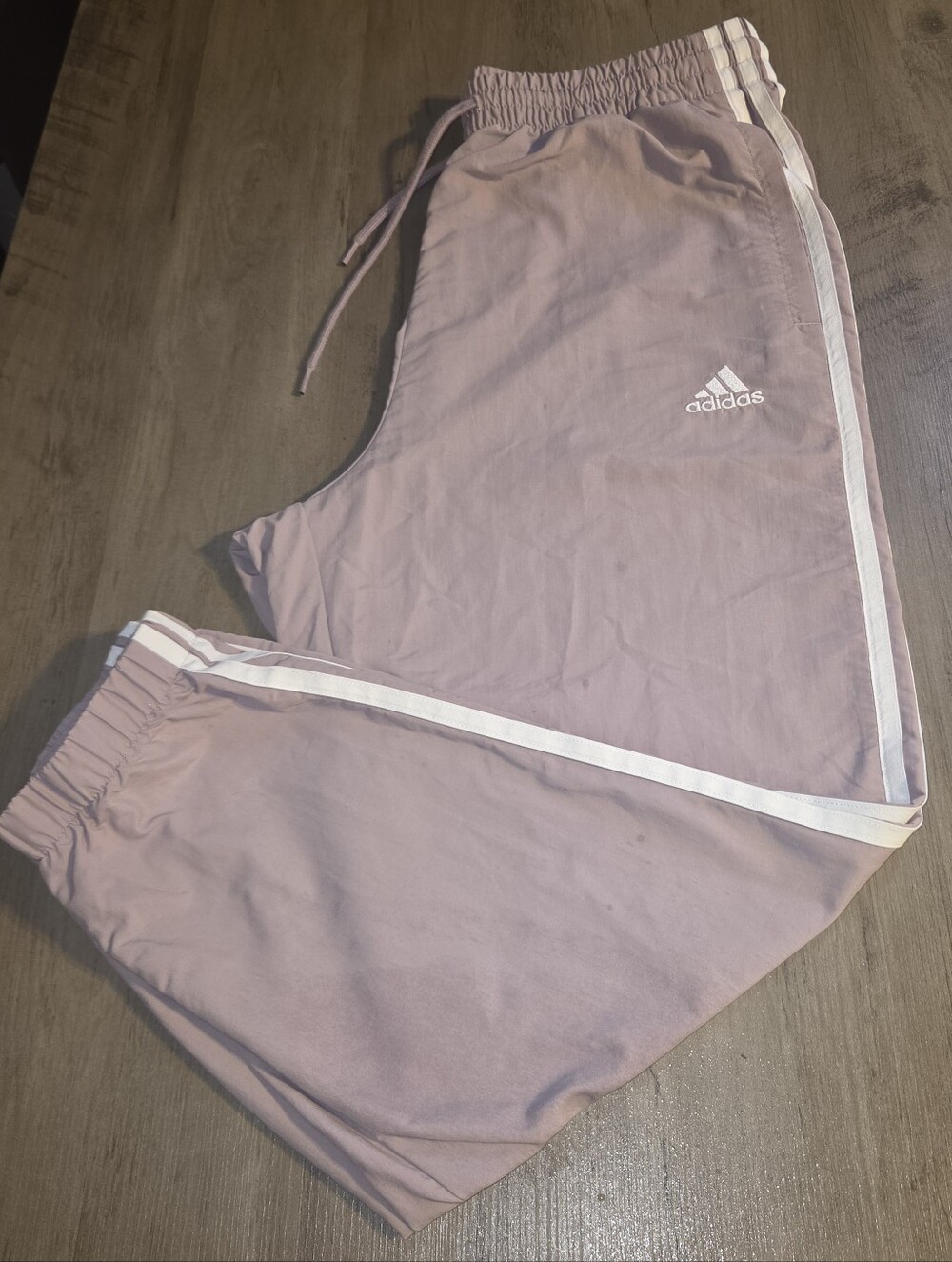 adidas Women's Mauve Track Joggers with White Side Stripes